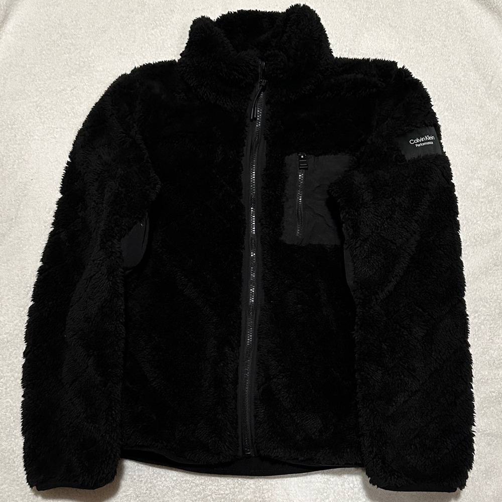 Calvin Klein Performance Women’s Black Teddy Fleece Jacket Size Large